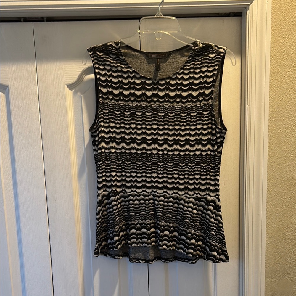 BCBGMaxAzria Sleeveless Peplum Blouse